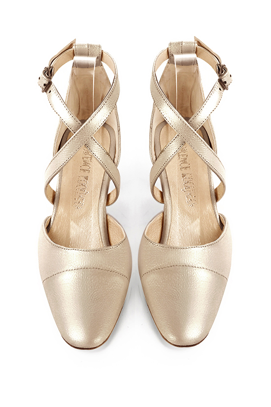  women's open side shoes, with crossed straps.. Top view - Florence KOOIJMAN